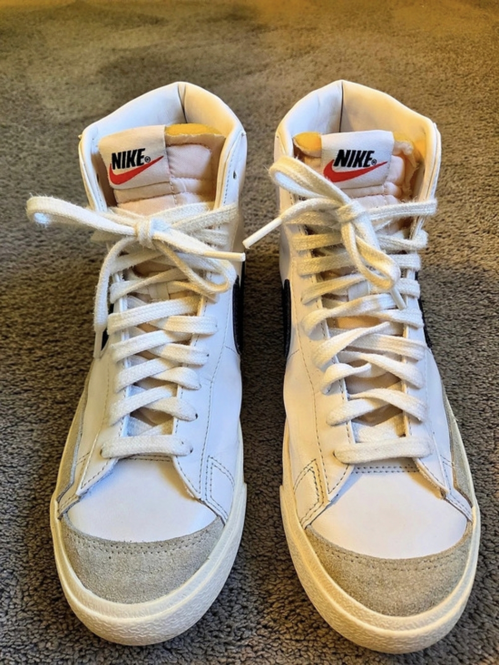 Nike Blazer Mid '77 Vintage White Black High-Top Sneakers in White & Black